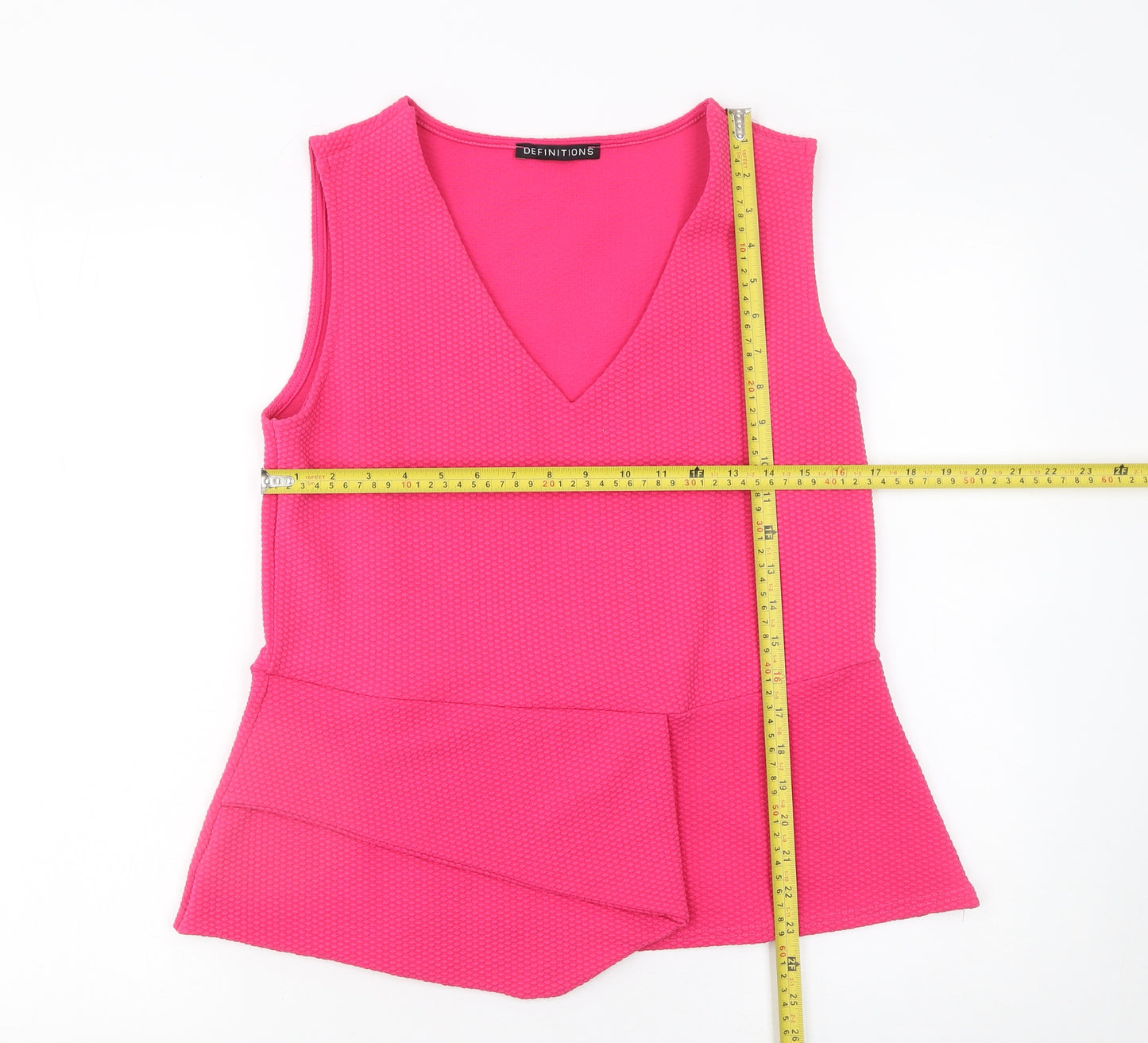 Definitions Women's Pink Sleeveless V-Neck Tunic Blouse Size 16