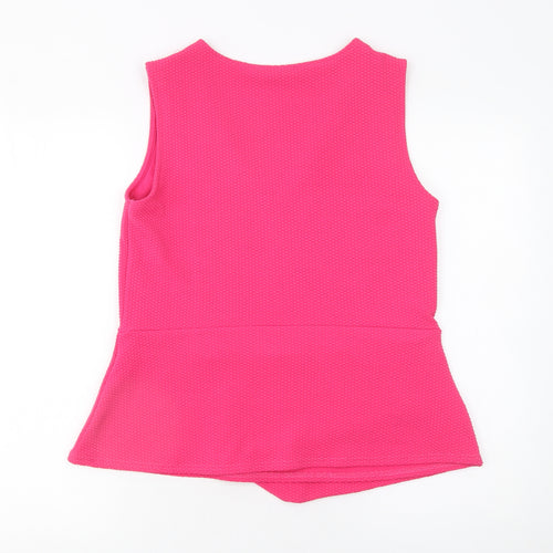 Definitions Women's Pink Sleeveless V-Neck Tunic Blouse Size 16