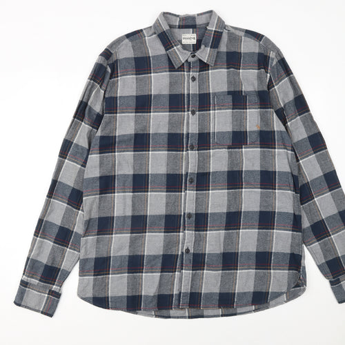 Jack & Jones Men's Blue Checked Flannel Button-Up Shirt XXL
