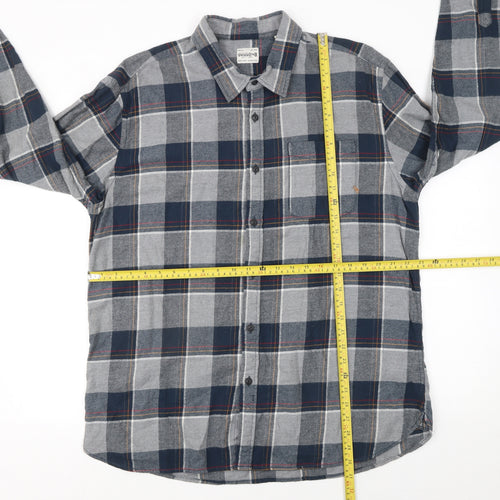 Jack & Jones Men's Blue Checked Flannel Button-Up Shirt XXL