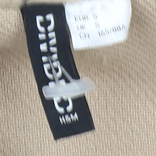 H&M Women Beige Mid-Length Button Basic Jacket Size S