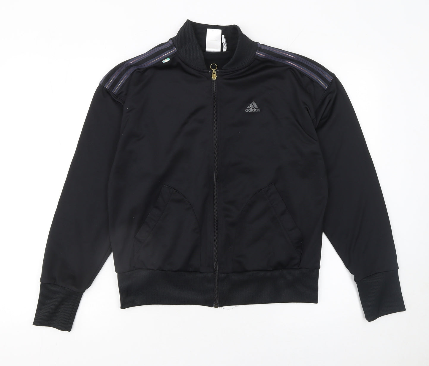 Adidas Womens Black Full Zip Climalite Sweatshirt Size S