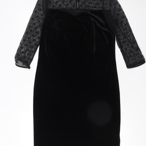 Marks and Spencer Women’s Black Velvet Sheath Dress Size 8 Party