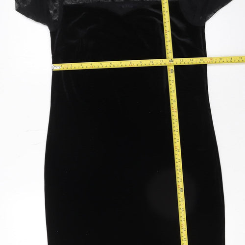 Marks and Spencer Women’s Black Velvet Sheath Dress Size 8 Party