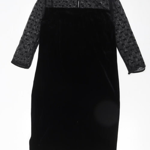 Marks and Spencer Women’s Black Velvet Sheath Dress Size 8 Party