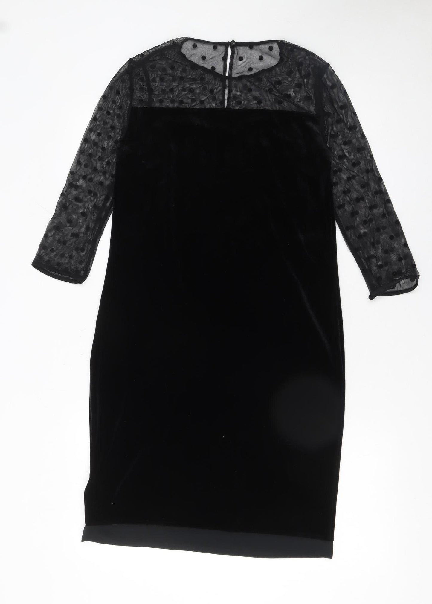 Marks and Spencer Women’s Black Velvet Sheath Dress Size 8 Party