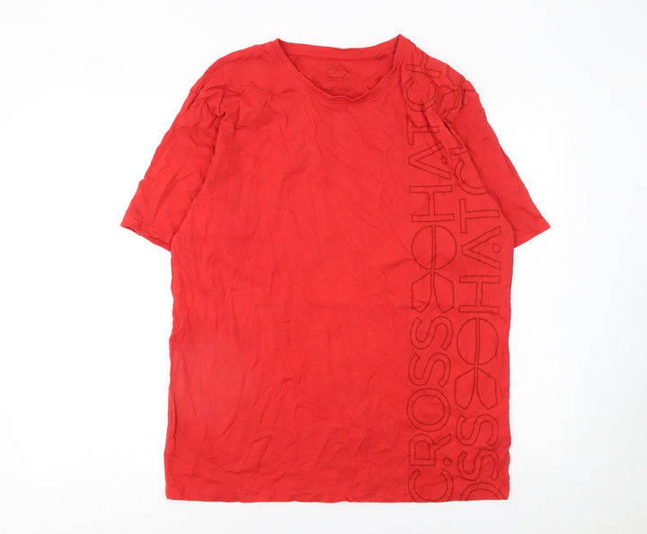 Crosshatch Men's Red 2XL Graphic Logo Cotton T-Shirt