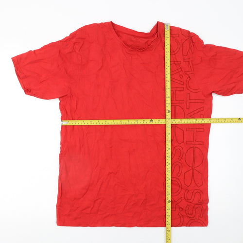 Crosshatch Men's Red 2XL Graphic Logo Cotton T-Shirt