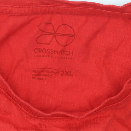 Crosshatch Men's Red 2XL Graphic Logo Cotton T-Shirt