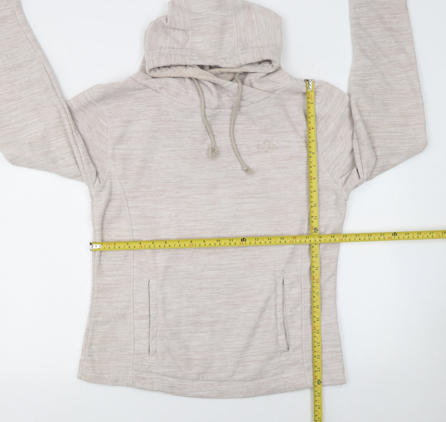 Portwest Women's Beige Hooded Pullover Hoodie Size 14 Recycled Polyester