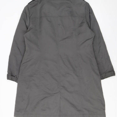 Debenhams Women’s Grey Trench Coat Size 16 Long Lined Polyester