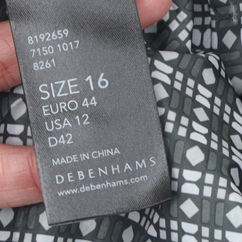 Debenhams Women’s Grey Trench Coat Size 16 Long Lined Polyester