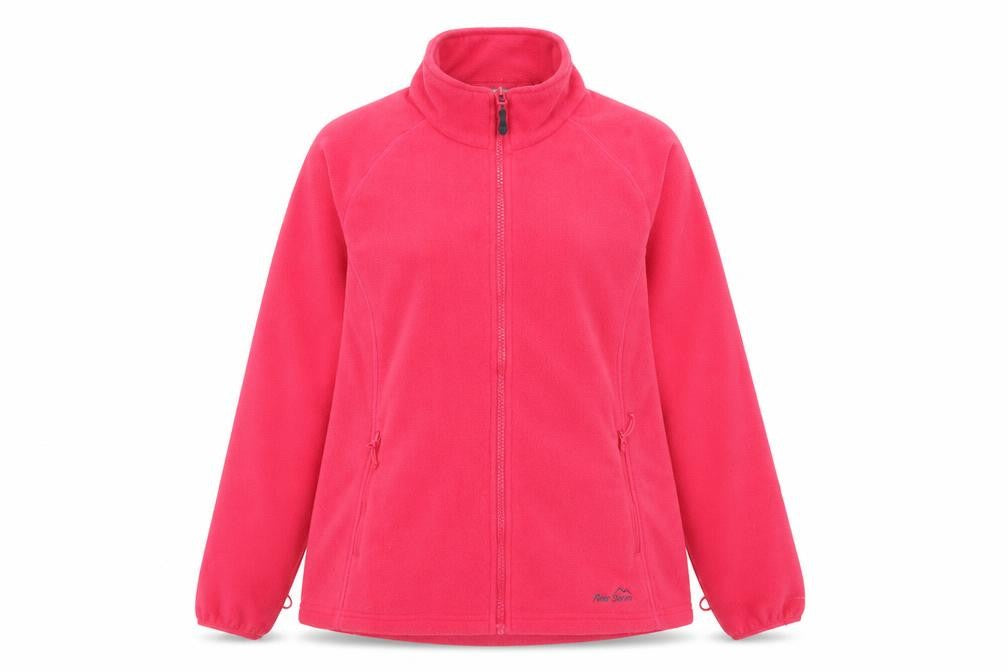 Front view of Peter Storm women’s pink fleece full zip jacket, size UK 12