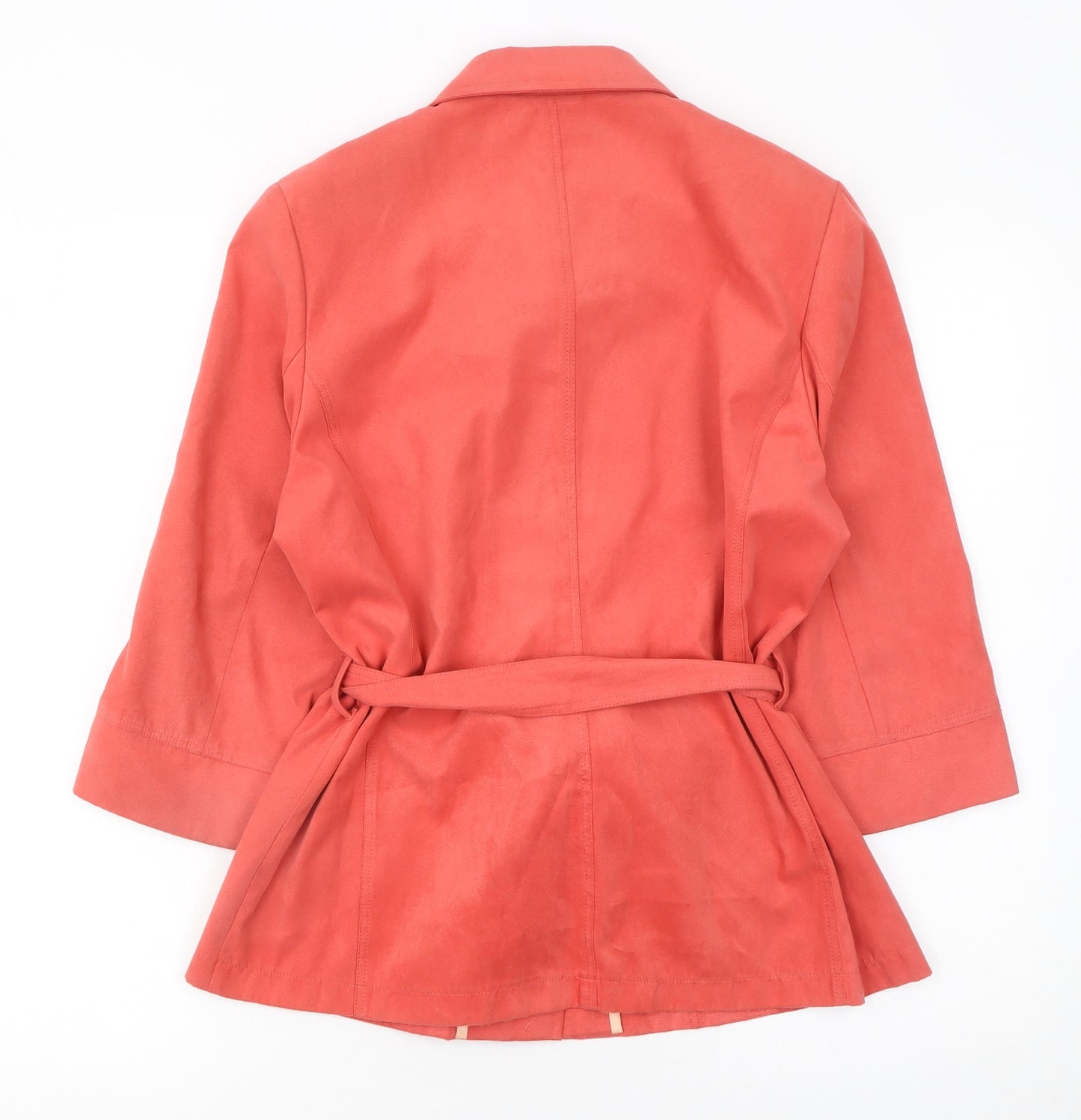 Erfo Women's Orange Belted 3/4 Sleeve Polyester Jacket Size 10