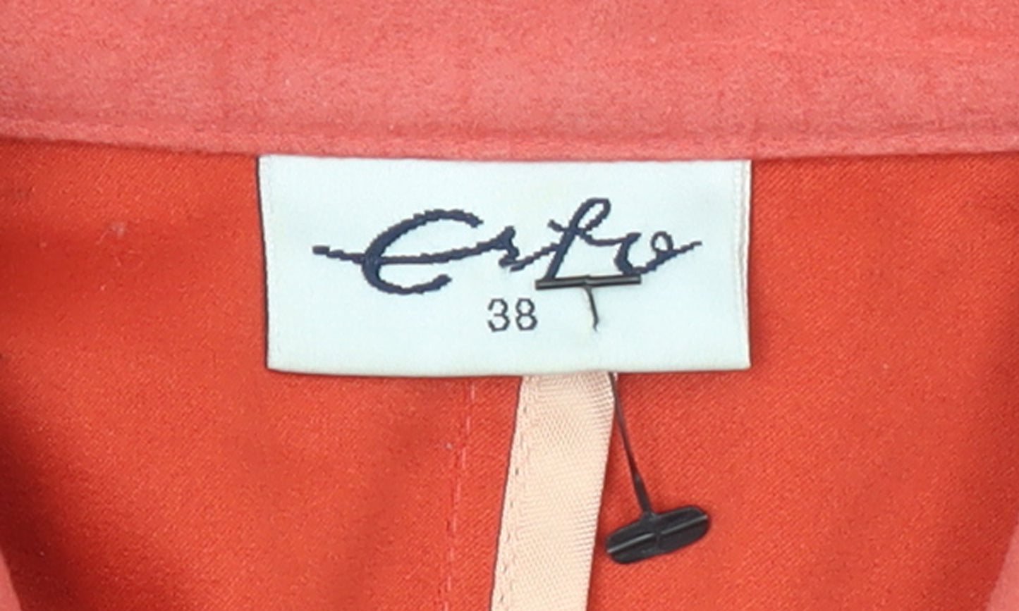 Erfo Women's Orange Belted 3/4 Sleeve Polyester Jacket Size 10