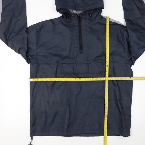 Disciple Men's Blue L Anorak Hooded Windproof Lightweight Jacket