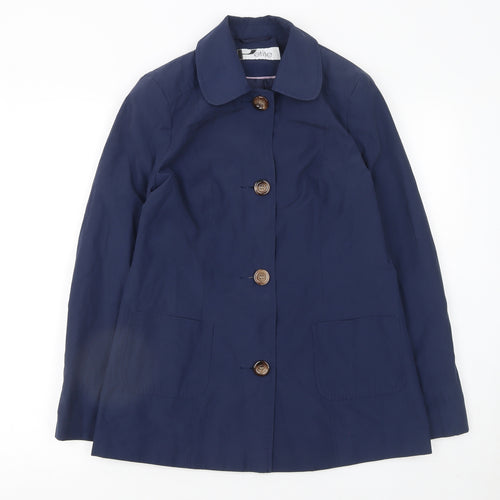 BHS Women Blue Petite Size 8 Cotton Blend Button Jacket