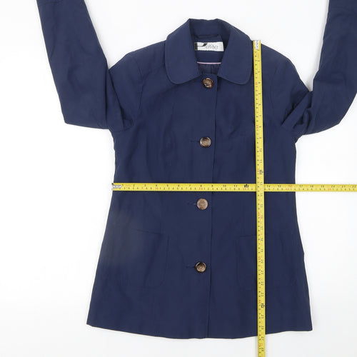 BHS Women Blue Petite Size 8 Cotton Blend Button Jacket