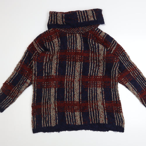 Next Women's Multicoloured Roll Neck Chunky Knit Jumper Size 16