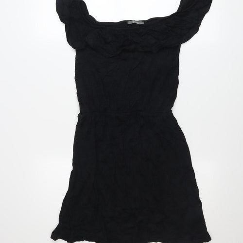 South Women Black Size 8 Off Shoulder Short Dress