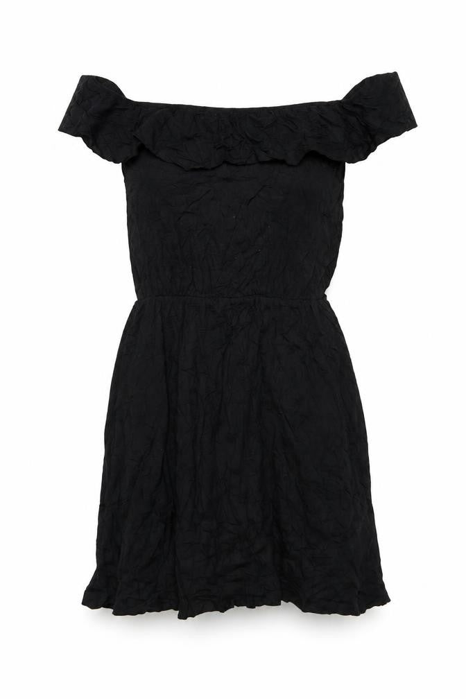 South Women Black Size 8 Off Shoulder Short Dress
