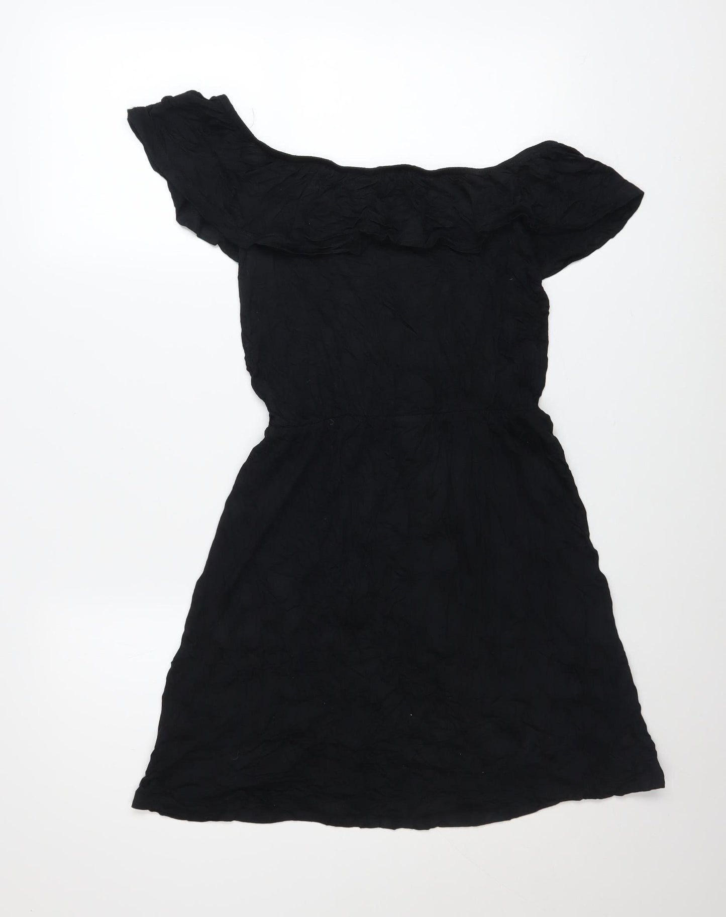 South Women Black Size 8 Off Shoulder Short Dress