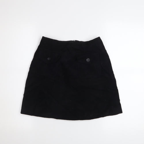 Warehouse Women’s Black Wool A-Line Short Skirt Size 10