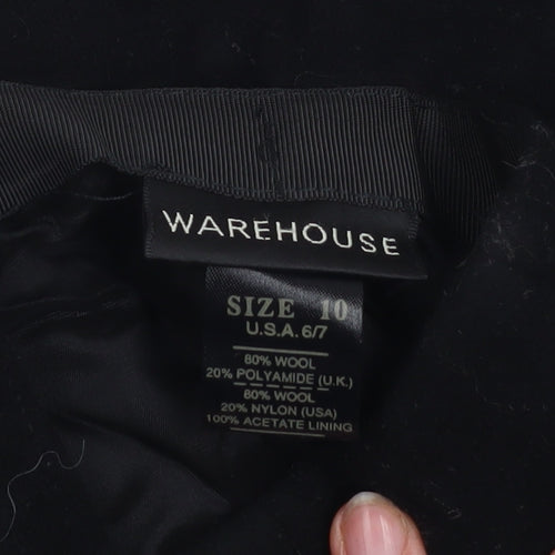Warehouse Women’s Black Wool A-Line Short Skirt Size 10