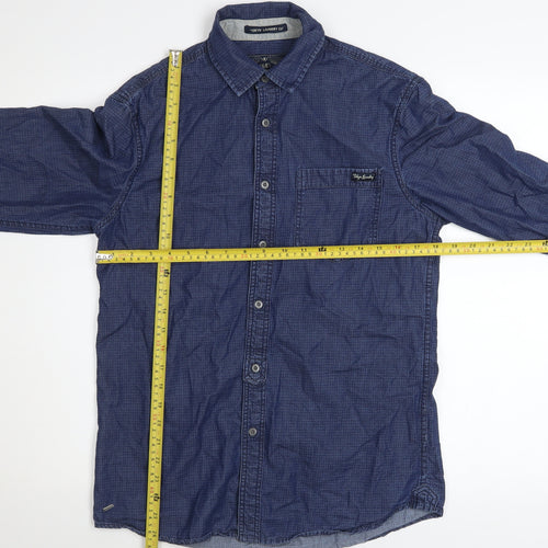 Tokyo Laundry Men's Blue Cotton Long Sleeve Button-Up Shirt S