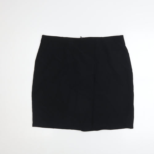 Boohoo Women Black Knee Length Stretch Pencil Skirt UK 16