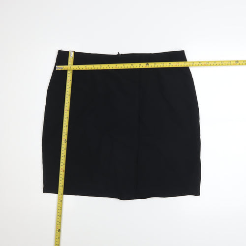 Boohoo Women Black Knee Length Stretch Pencil Skirt UK 16