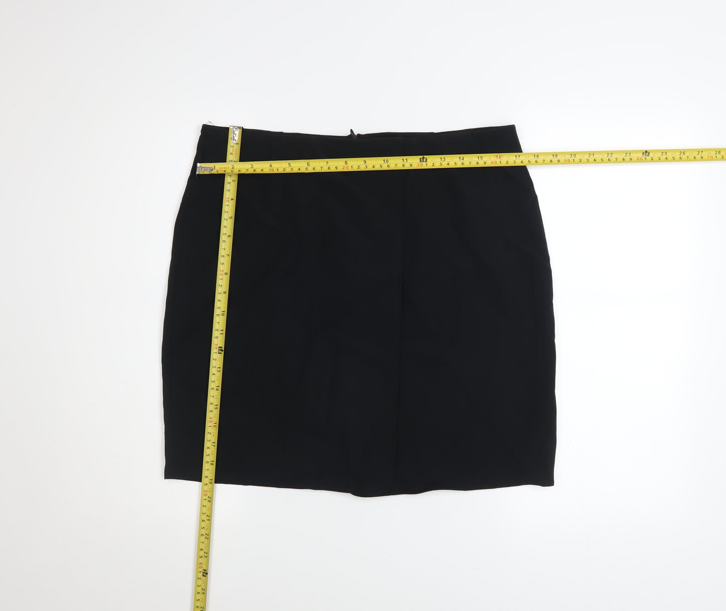 Boohoo Women Black Knee Length Stretch Pencil Skirt UK 16