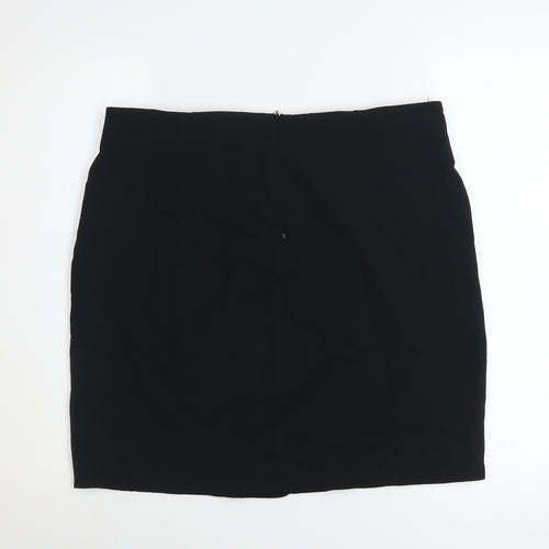 Boohoo Women Black Knee Length Stretch Pencil Skirt UK 16