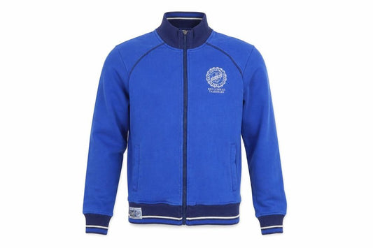 Front view of Diesel Jeans Men's Blue Medium Track Jacket Full Zip Casual Sportswear