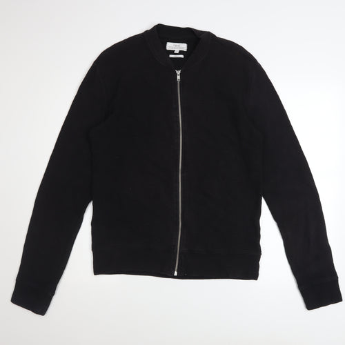 Next Men's Black Medium Basic Jacket 100% Cotton Zip Up Casual Bomber