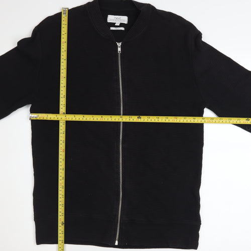 Next Men's Black Medium Basic Jacket 100% Cotton Zip Up Casual Bomber