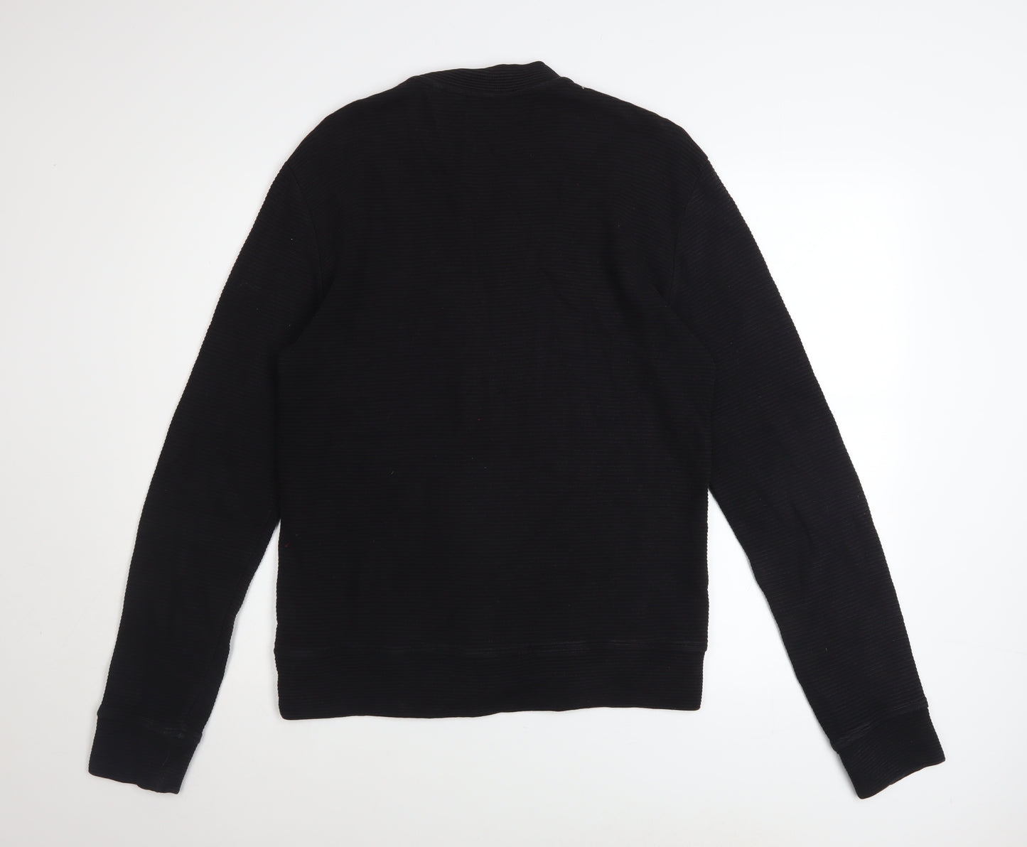 Next Men's Black Medium Basic Jacket 100% Cotton Zip Up Casual Bomber