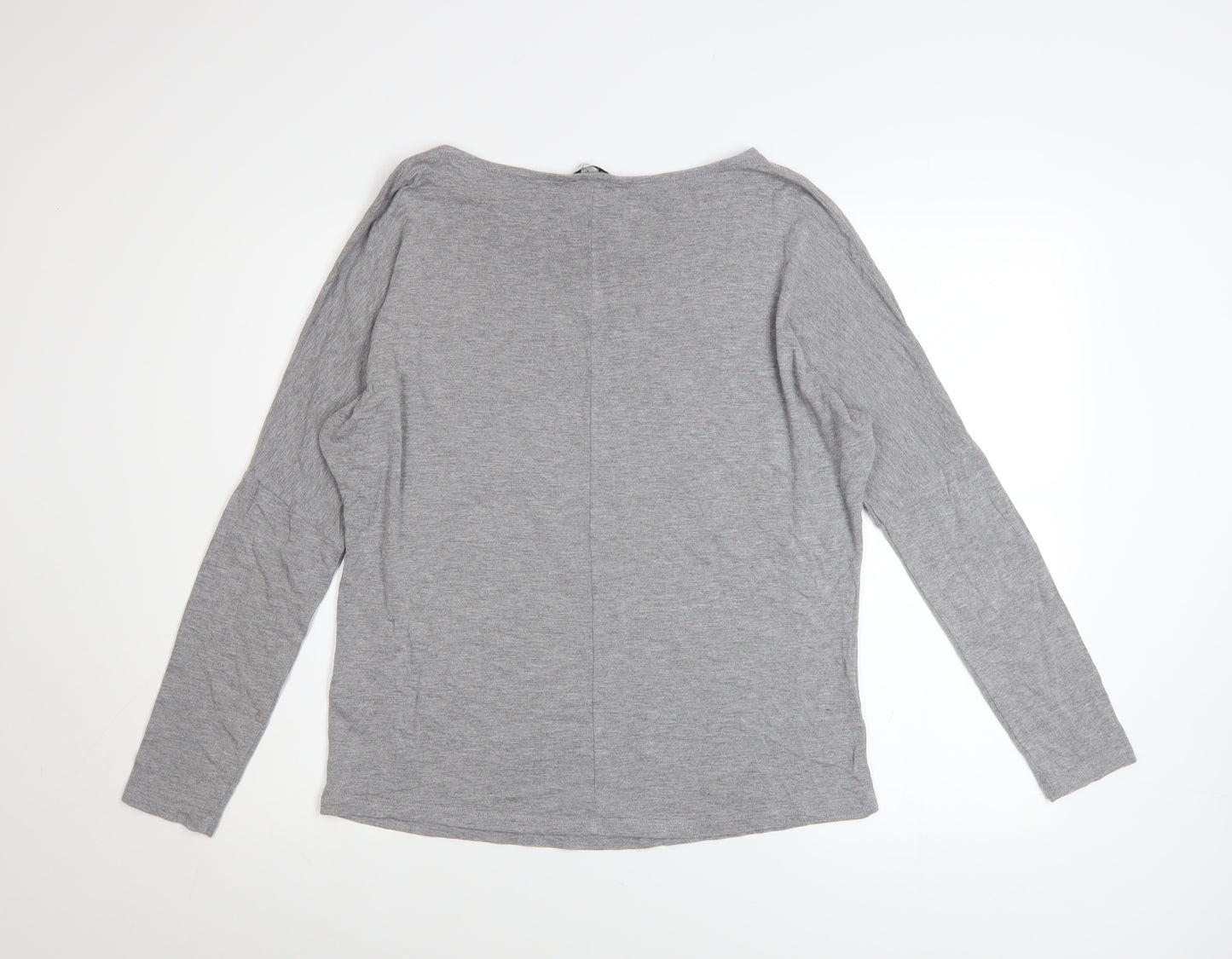 Next Women’s Grey Sequin Star Long Sleeve Viscose Top UK 12