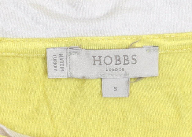 Hobbs Women’s Yellow Long Sleeve Boat Neck Basic T-Shirt S