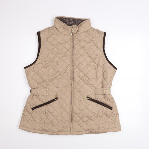 Weatherproof Women Beige Quilted Waistcoat L Regular Fit