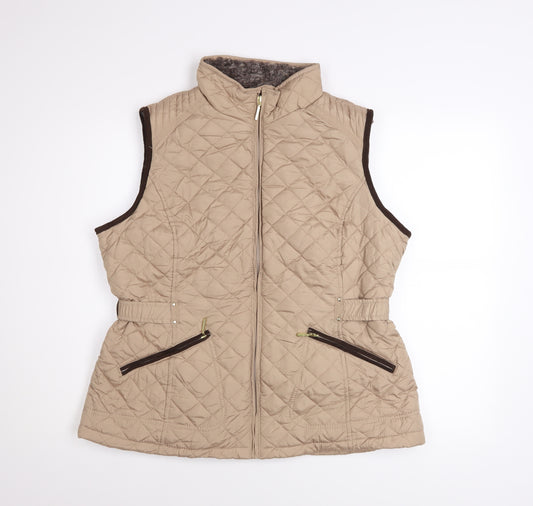 Weatherproof Women Beige Quilted Waistcoat L Regular Fit