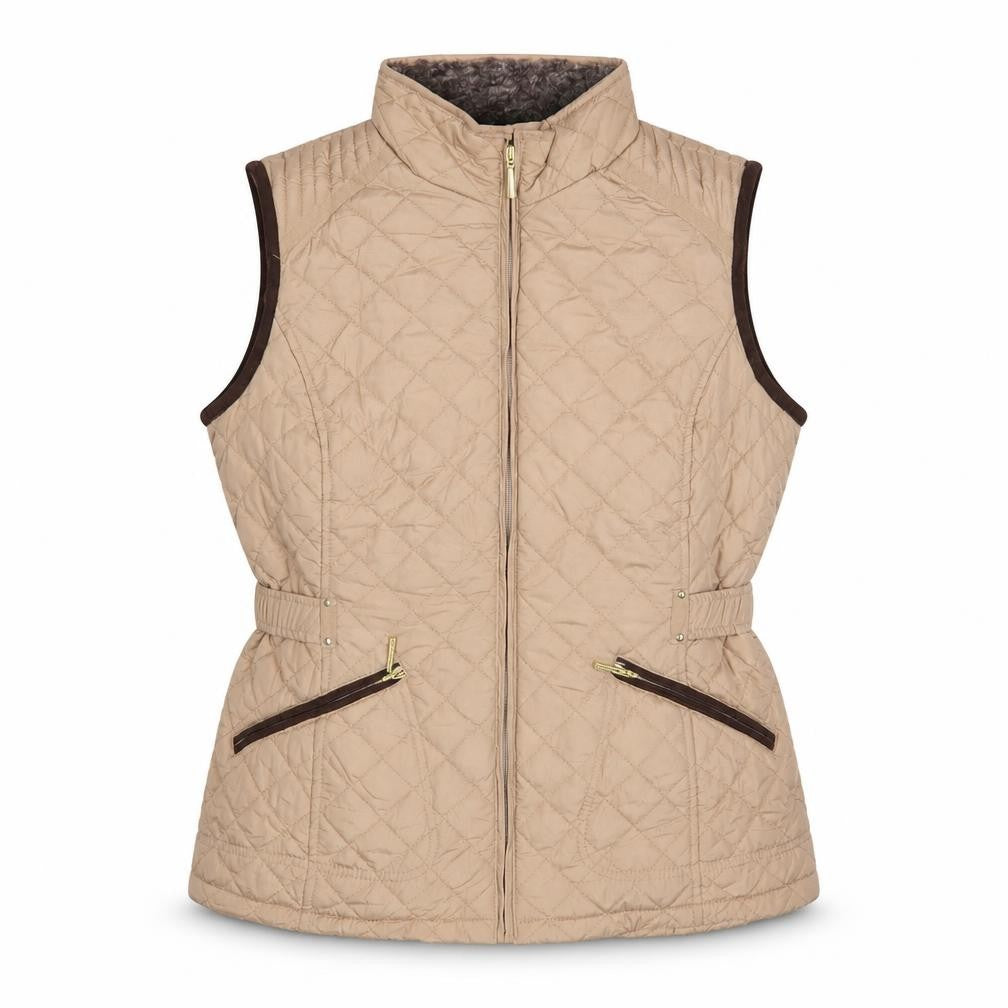 Weatherproof Women Beige Quilted Waistcoat L Regular Fit