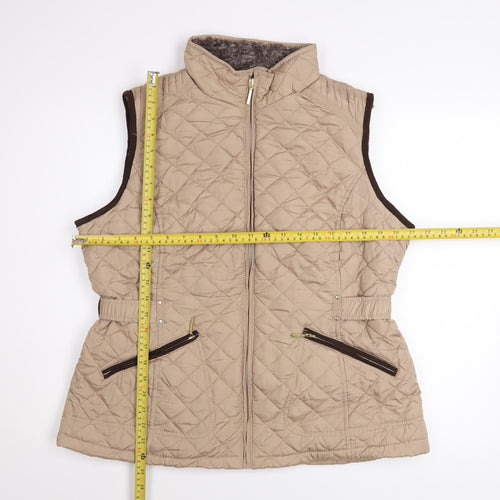 Weatherproof Women Beige Quilted Waistcoat L Regular Fit