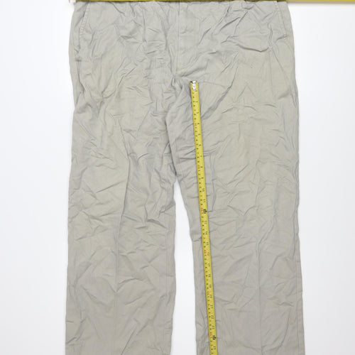 Cedarwood State Men's Beige Chino Trousers W40 L29 Cotton Regular Fit