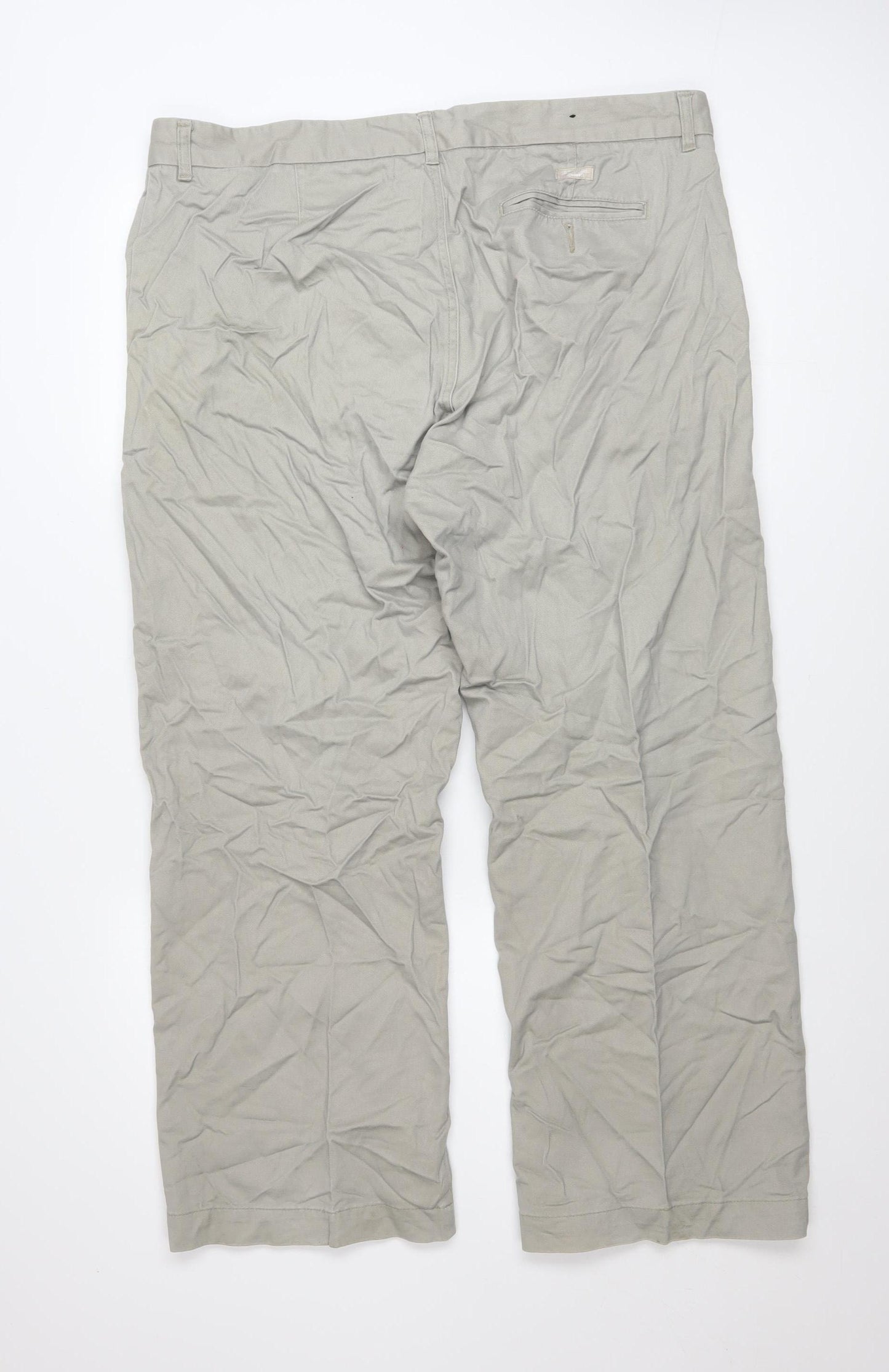 Cedarwood State Men's Beige Chino Trousers W40 L29 Cotton Regular Fit