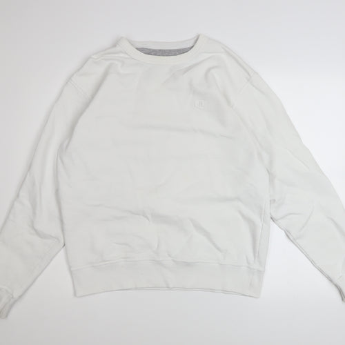 Champion Men's White Crew Neck Pullover Sweatshirt M Regular Fit