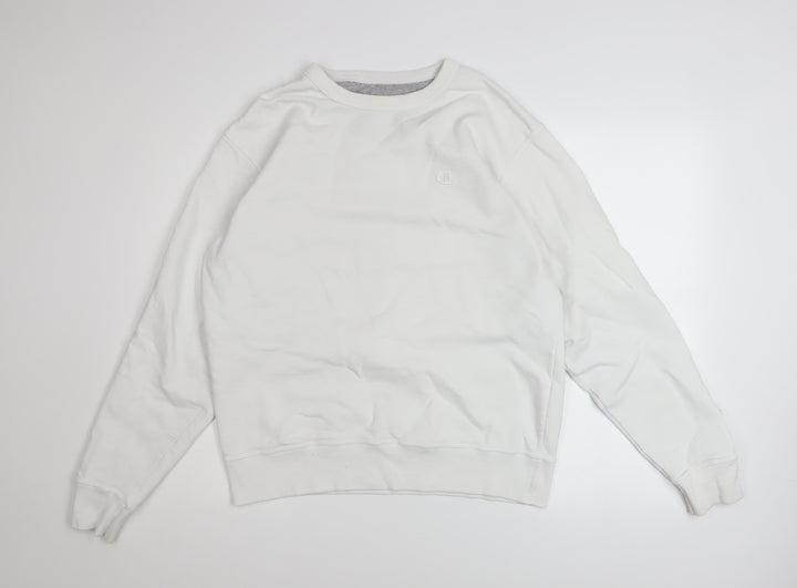 Champion Men's White Crew Neck Pullover Sweatshirt M Regular Fit