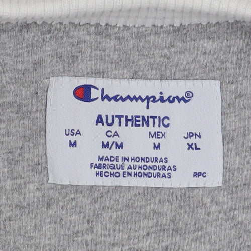 Champion Men's White Crew Neck Pullover Sweatshirt M Regular Fit