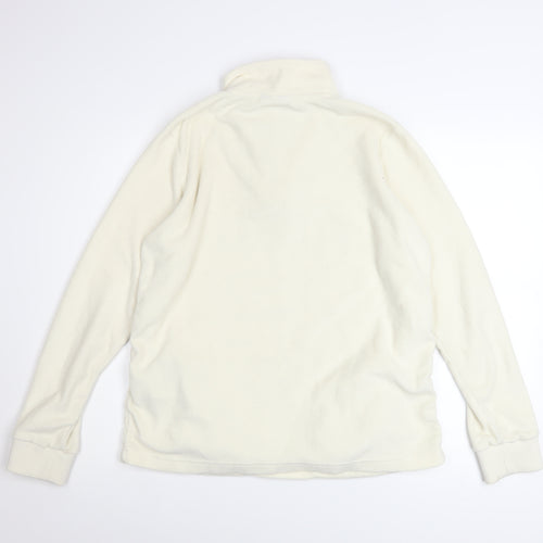 Nautica Men Ivory Fleece 1/4 Zip Pullover Sweatshirt M