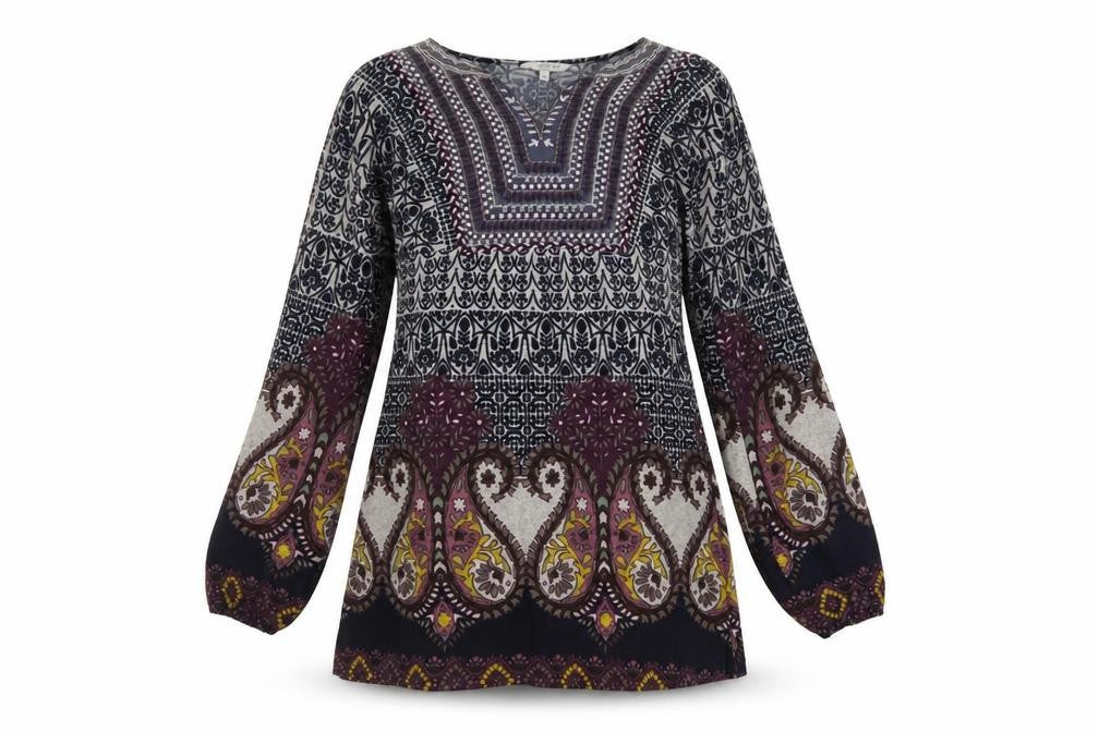 Front view of New Look Women’s Multicoloured Paisley Shift Dress, size UK 8
